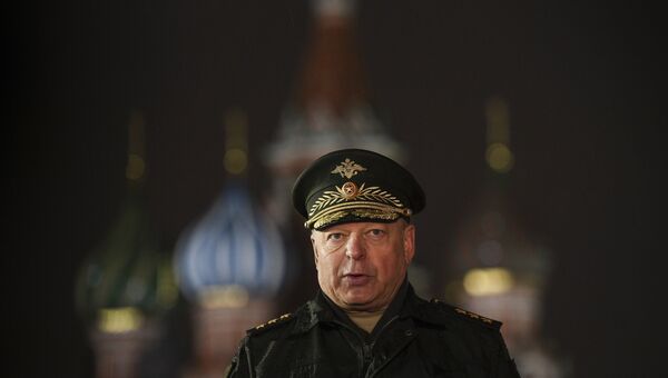 Главнокомандующий Сухопутными войсками РФ генерал-полковник Олег Салюков на репетиции парада Победы на Красной площади Главнокомандующий Сухопутными войсками РФ генерал-полковник Олег Салюков на репетиции парада Победы на Красной площади