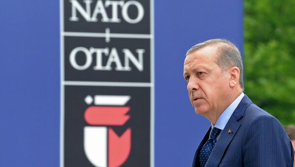 Президент Турции Реджеп Тайип Эрдоган на саммите НАТО. Архивное фото Президент Турции Реджеп Тайип Эрдоган на саммите НАТО. Архивное фото