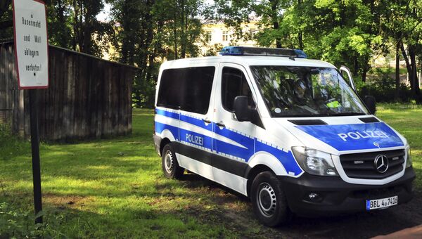 Автомобиль полиции Германии. Архивное фото Автомобиль полиции Германии. Архивное фото