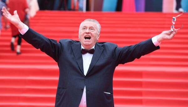 Лидер ЛДПР Владимир Жириновский на церемонии закрытия 39-го Московского международного кинофестиваля Лидер ЛДПР Владимир Жириновский на церемонии закрытия 39-го Московского международного кинофестиваля