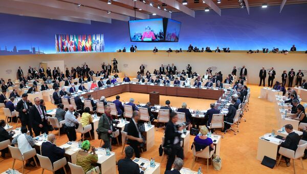 Заседании глав делегаций государств-участников Группы двадцати G20, приглашенных государств и международных организаций в Гамбурге. 7 июля 2017 Заседании глав делегаций государств-участников Группы двадцати G20, приглашенных государств и международных организаций в Гамбурге. 7 июля 2017