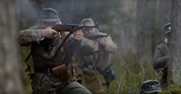 Кадр из фильма Лесные братья. Сражение за Балтию, снятый документалистами НАТО Кадр из фильма Лесные братья. Сражение за Балтию, снятый документалистами НАТО