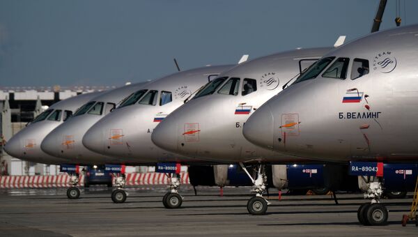 Sukhoi Superjet 100. Архивное фото Sukhoi Superjet 100. Архивное фото