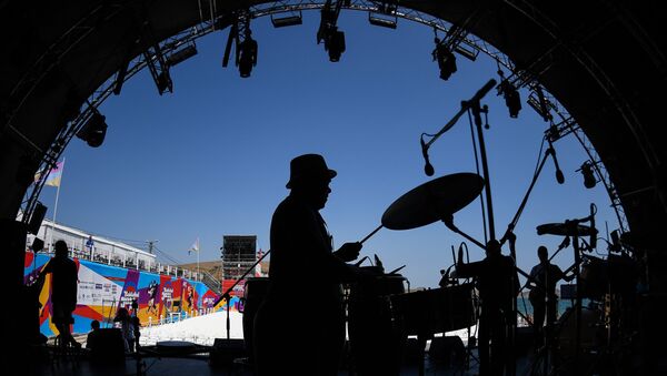 Музыканты во время репетиции на фестивале Koktebel Jazz Party 2017. 20 августа 2017 Музыканты во время репетиции на фестивале Koktebel Jazz Party 2017. 20 августа 2017