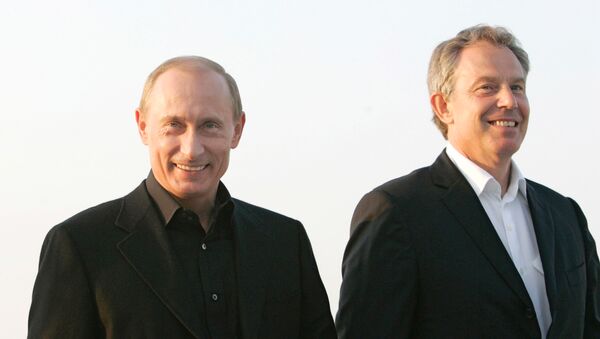 Президент России Владимир Путин и бывший премьер-министр Великобритании Энтони Блэр. Архивное фото Президент России Владимир Путин и бывший премьер-министр Великобритании Энтони Блэр. Архивное фото