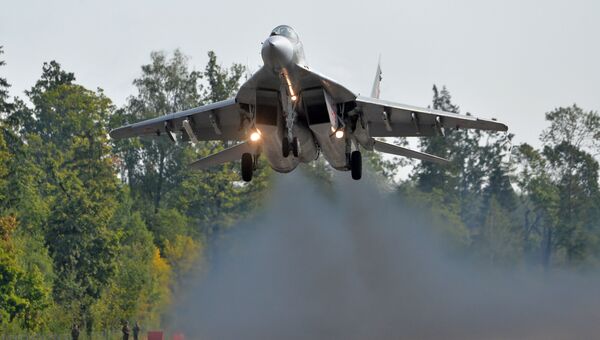 Самолет МиГ-29 ВВС Беларусии в ходе подготовки к совместным учениям вооруженных сил России и Белоруссии Запад-2017 Самолет МиГ-29 ВВС Беларусии в ходе подготовки к совместным учениям вооруженных сил России и Белоруссии Запад-2017
