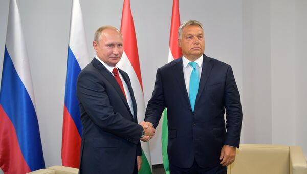 Президент РФ Владимир Путин и премьер-министр Венгрии Виктор Орбан во время встречи в Будапеште. 28 августа 2017 Президент РФ Владимир Путин и премьер-министр Венгрии Виктор Орбан во время встречи в Будапеште. 28 августа 2017
