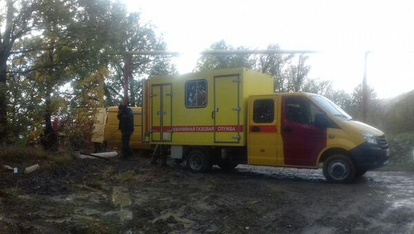Аварийная служба на месте повреждения газопровода возле села Виноградное под Алуштой. 1 ноября 2017 Аварийная служба на месте повреждения газопровода возле села Виноградное под Алуштой. 1 ноября 2017