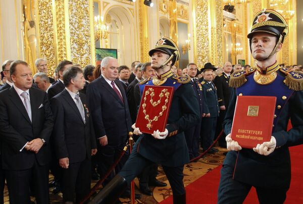 Церемония инаугурации избранного президента РФ Владимира Путина. 7 мая 2012 год Церемония инаугурации избранного президента РФ Владимира Путина. 7 мая 2012 год
