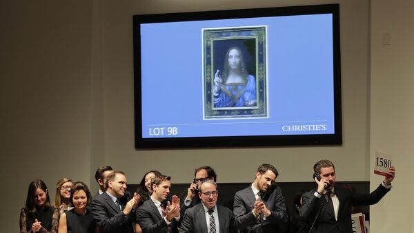 Продажа картины Леонардо да Винчи Спаситель мира на аукционе в Christie's в Нью-Йорке. 15 ноября 2017 Продажа картины Леонардо да Винчи Спаситель мира на аукционе в Christie's в Нью-Йорке. 15 ноября 2017