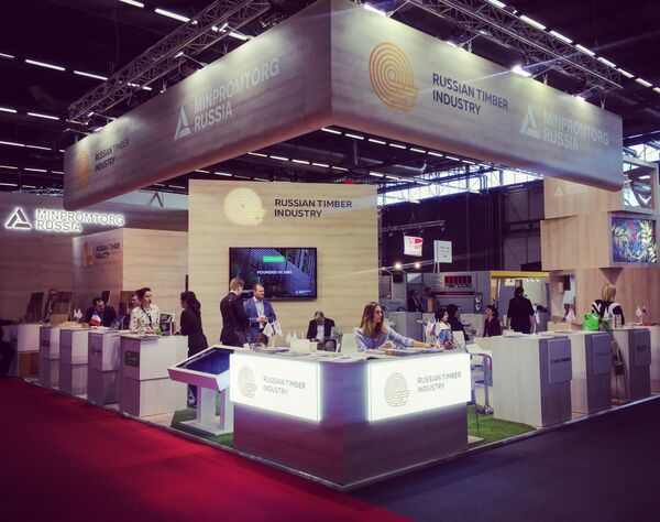 Стенд Russian Timber Industry в выставочном центре Paris Nord Villepinte Exhibition Center Стенд Russian Timber Industry в выставочном центре Paris Nord Villepinte Exhibition Center
