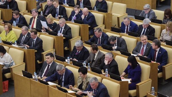 Депутаты на пленарном заседании Государственной Думы РФ. 12 января 2018 Депутаты на пленарном заседании Государственной Думы РФ. 12 января 2018
