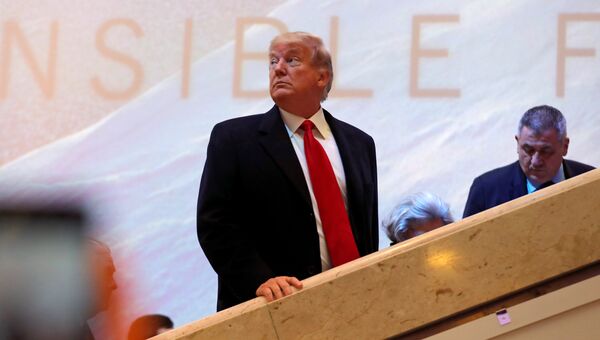 Президент США Дональд Трамп во время экономического форума в Давосе Президент США Дональд Трамп во время экономического форума в Давосе