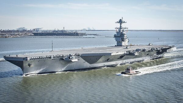 Американский авианосец CVN-78 Gerald R. Ford. Архивное фото Американский авианосец CVN-78 Gerald R. Ford. Архивное фото