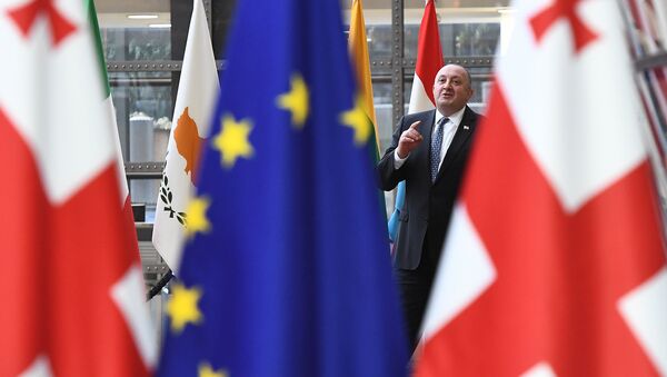 Президент Грузии Георгий Маргвелашвили во время визита в Брюссель Президент Грузии Георгий Маргвелашвили во время визита в Брюссель
