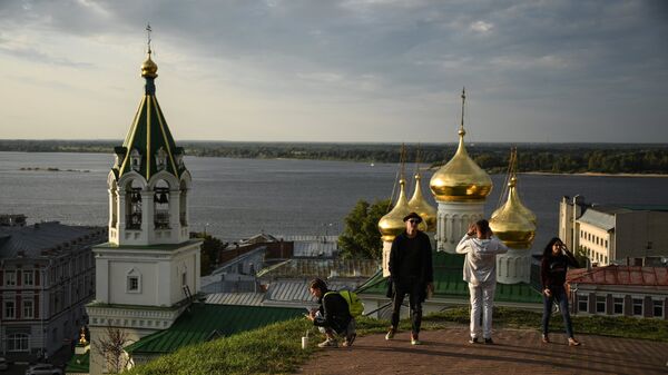 Вид на церковь Рождества Иоанна Предтечи на Торгу в Нижнем Новгороде Вид на церковь Рождества Иоанна Предтечи на Торгу в Нижнем Новгороде