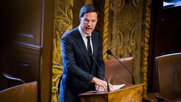 Премьер-министр Нидерландов Марк Рютте во время выступления Премьер-министр Нидерландов Марк Рютте во время выступления