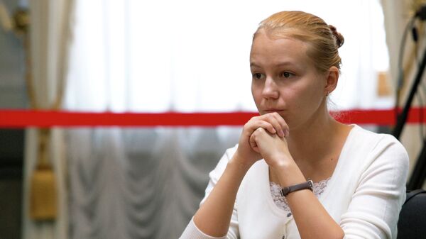 Шахматистка Валентина Гунина во время суперфинала Чемпионата России по шахматам Шахматистка Валентина Гунина во время суперфинала Чемпионата России по шахматам