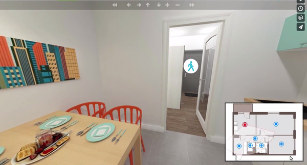 3D-визуализация дизайна квартиры, фрагмент из виртуального тура 3D-визуализация дизайна квартиры, фрагмент из виртуального тура