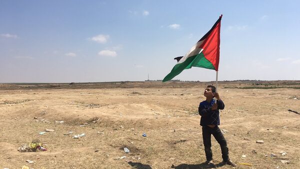 Палестинские дети на акциях протеста на границе сектора Газа с Израилем