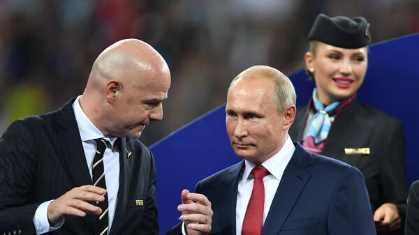 Владимир Путин на награждении победителей ЧМ-2018 Владимир Путин на награждении победителей ЧМ-2018