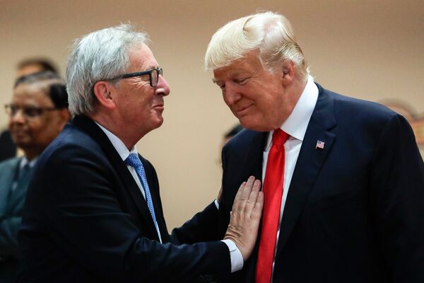 Председатель Европейской комиссии Жан-Клод Юнкер и президент США Дональд Трамп Председатель Европейской комиссии Жан-Клод Юнкер и президент США Дональд Трамп