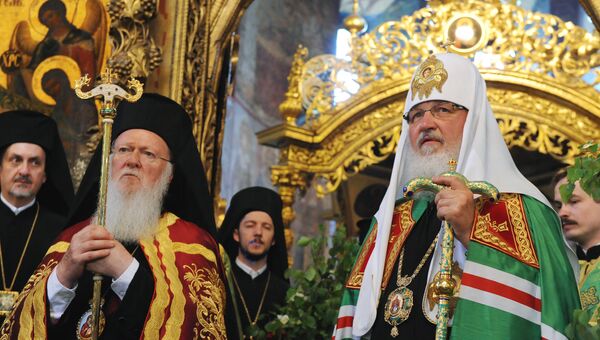 Патриарх Московский и всея Руси Кирилл и Патриарх Константинопольский Варфоломей Патриарх Московский и всея Руси Кирилл и Патриарх Константинопольский Варфоломей