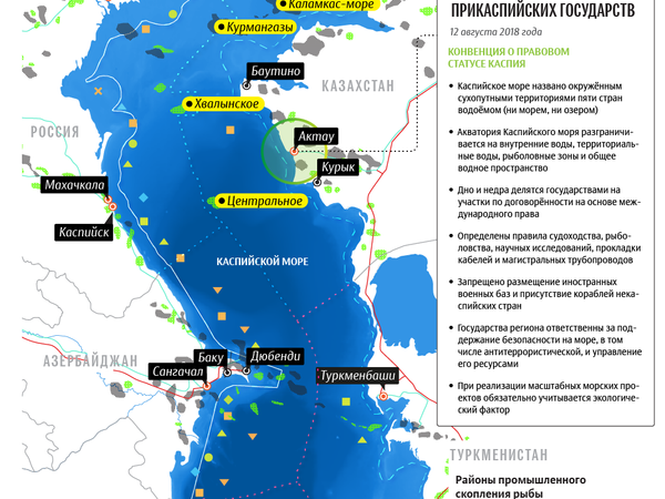 Карта стран каспийского региона