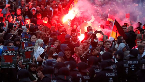 Акция протеста в Хемнице. Сентябрь 2018 Акция протеста в Хемнице. Сентябрь 2018