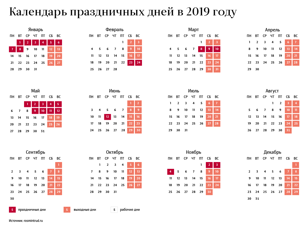 Календарь отдыха на май 2024