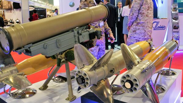ПТРК Корнет-ЭМ на международной выставке вооружения и военной техники. Архивное фото ПТРК Корнет-ЭМ на международной выставке вооружения и военной техники. Архивное фото
