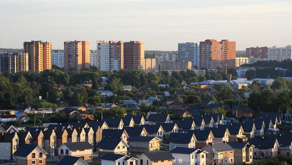 Вид на строящийся жилой комплекс. Архивное фото Вид на строящийся жилой комплекс. Архивное фото