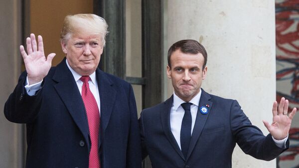 Президент Франции Эммануэль Макрон и президент США Дональд Трамп Президент Франции Эммануэль Макрон и президент США Дональд Трамп