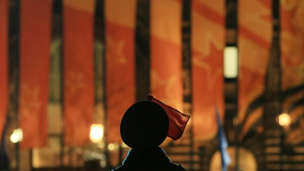 Репетиция торжественного марша в честь парада 7 ноября 1941 года, архивное фото Репетиция торжественного марша в честь парада 7 ноября 1941 года, архивное фото