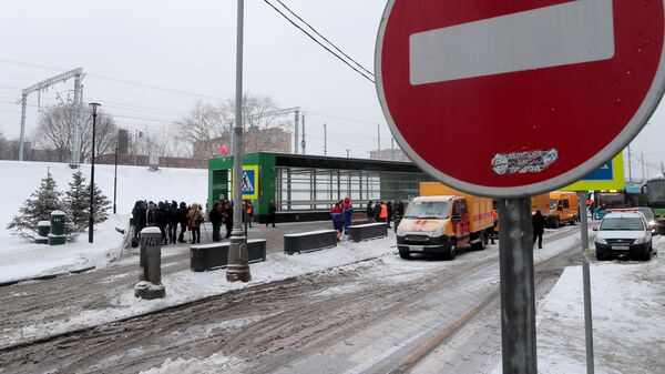 Станция метро Окружная в Москве, закрытая из-за подтопления. 15 января 2019 Станция метро Окружная в Москве, закрытая из-за подтопления. 15 января 2019