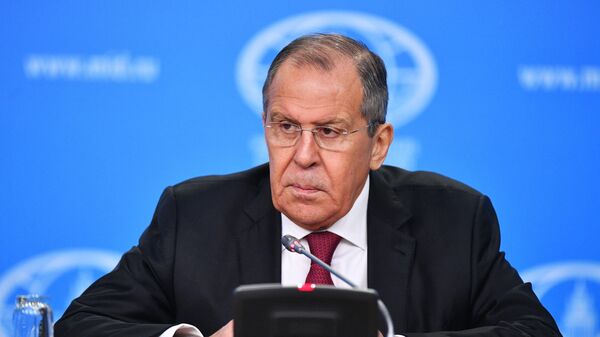 Министр иностранных дел РФ Сергей Лавров на пресс-конференции в Москве Министр иностранных дел РФ Сергей Лавров на пресс-конференции в Москве