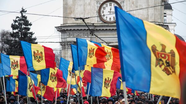 Флаги Молдавии во время акции в Кишиневе Флаги Молдавии во время акции в Кишиневе