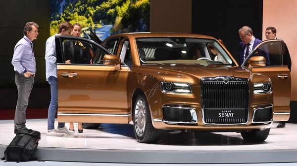 Автомобиль Aurus Senat S600 на Международном Женевском автосалоне 2019 Автомобиль Aurus Senat S600 на Международном Женевском автосалоне 2019