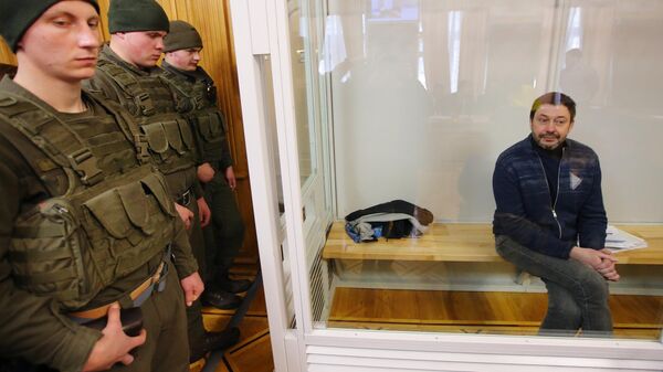 Руководитель портала РИА Новости Украина Кирилл Вышинский в Верховном суде Украины. 20 марта 2019 Руководитель портала РИА Новости Украина Кирилл Вышинский в Верховном суде Украины. 20 марта 2019