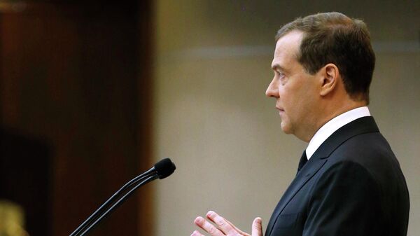 Председатель правительства РФ Дмитрий Медведев выступает в Государственной Думе РФ. 17 апреля 2019 Председатель правительства РФ Дмитрий Медведев выступает в Государственной Думе РФ. 17 апреля 2019