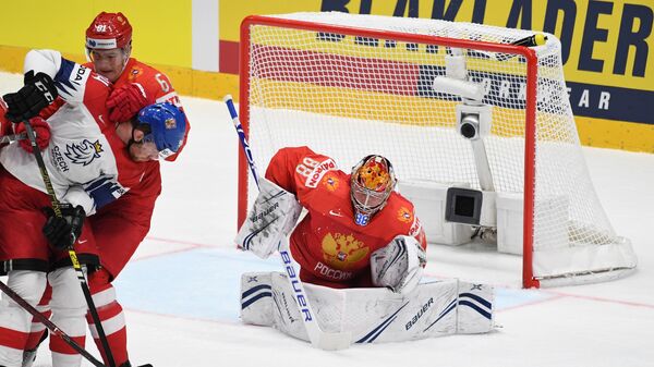 Игровой момент матча Россия - Чехия Игровой момент матча Россия - Чехия