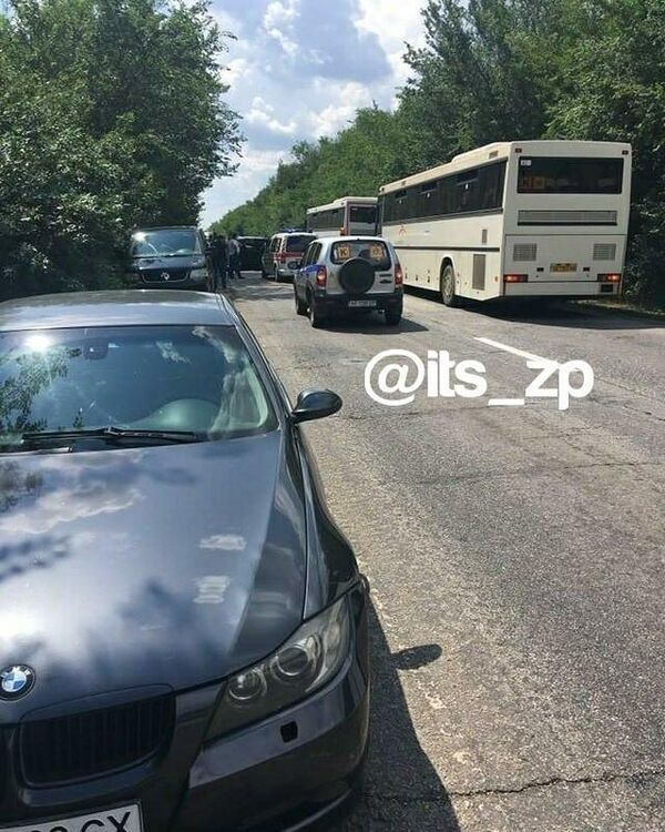 Место ДТП в Запорожской области Украины Место ДТП в Запорожской области Украины