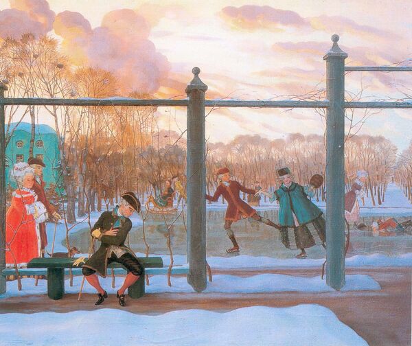 Константин Сомов. Зима. Каток. 1915 Константин Сомов. Зима. Каток. 1915