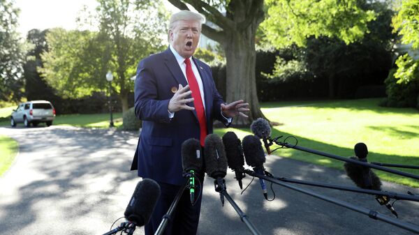 Президент США Дональд Трамп отвечает на вопросы журналистов на южной лужайке Белого дома в Вашингтоне Президент США Дональд Трамп отвечает на вопросы журналистов на южной лужайке Белого дома в Вашингтоне