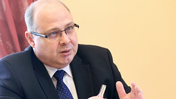 Директор Второго Европейского департамента МИД РФ Сергей Беляев во время интервью в Москве Директор Второго Европейского департамента МИД РФ Сергей Беляев во время интервью в Москве