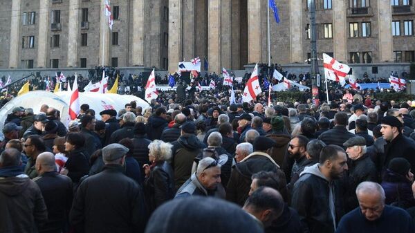 Участники акции протеста в Тбилиси против правящих властей. 17 ноября 2019 Участники акции протеста в Тбилиси против правящих властей. 17 ноября 2019