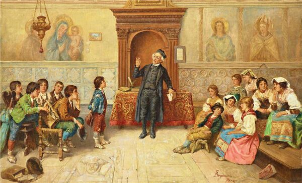 Франческо Бергамини. Урок. 1855 Франческо Бергамини. Урок. 1855