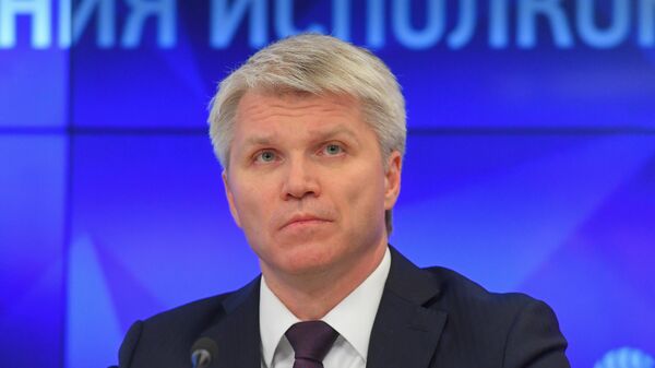 Министр спорта РФ Павел Колобков на пресс-конференции в МИА Россия сегодня Министр спорта РФ Павел Колобков на пресс-конференции в МИА Россия сегодня