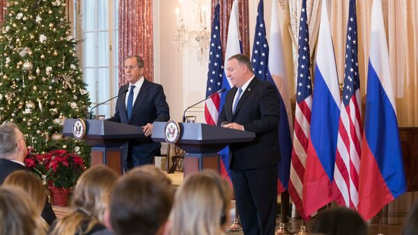 Совместная пресс-конференция Сергея Лаврова и госсекретаря США Майка Помпео по итогам переговоров в Вашингтоне Совместная пресс-конференция Сергея Лаврова и госсекретаря США Майка Помпео по итогам переговоров в Вашингтоне