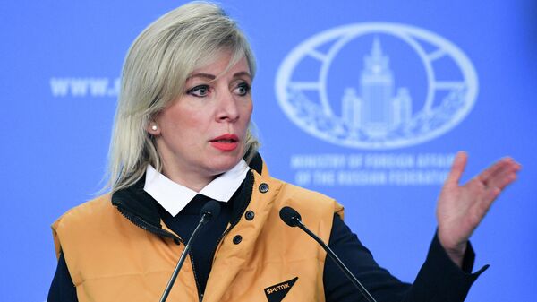 Официальный представитель Министерства иностранных дел России Мария Захарова во время брифинга в Москве Официальный представитель Министерства иностранных дел России Мария Захарова во время брифинга в Москве